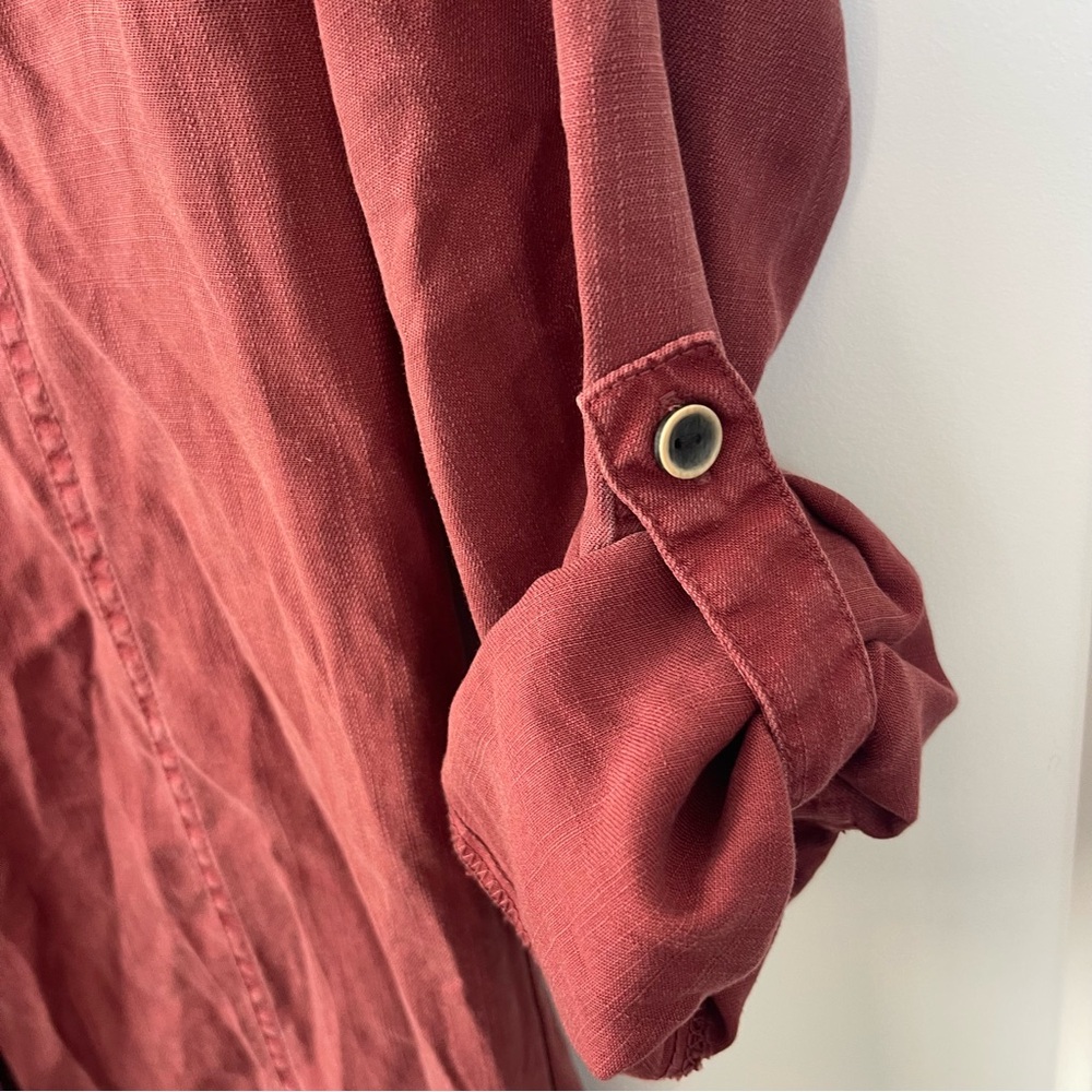 Prana Doryan Shirt Dress Red Long Sleeve Tencel Gorpcore XS - Picture 8 of 11